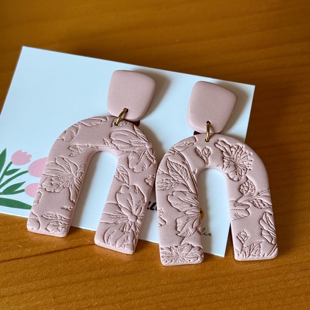 Whimsical Pink Floral Earrings